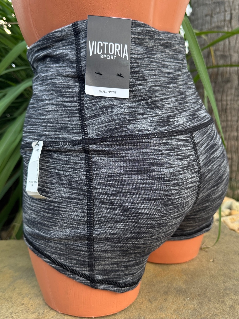 Victoria's Secret Sport High-Waist Space Dye Shorts in Black/Grey